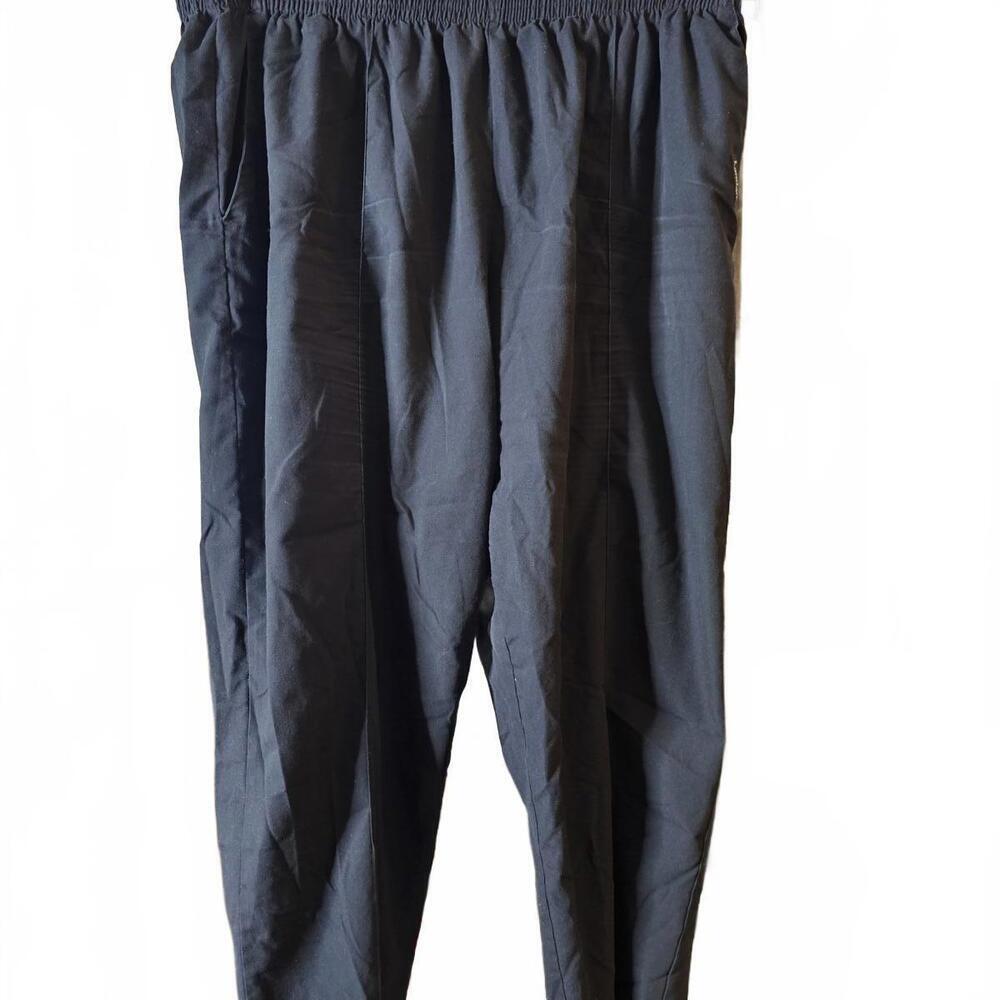 Landau Men's Casual Pants 2XL Petite Black Polyester Cotton Blend